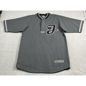 Air Jordan Shirt Mens M Gray Short Sleeve Y2K Jumpman Jersey Warmup Vintage
